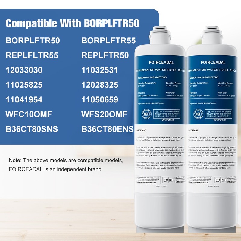 2Pieces BORPLFTR50 Replacement for Bosch Ultra Clarity Pro WFC100MF Water Filter gallery