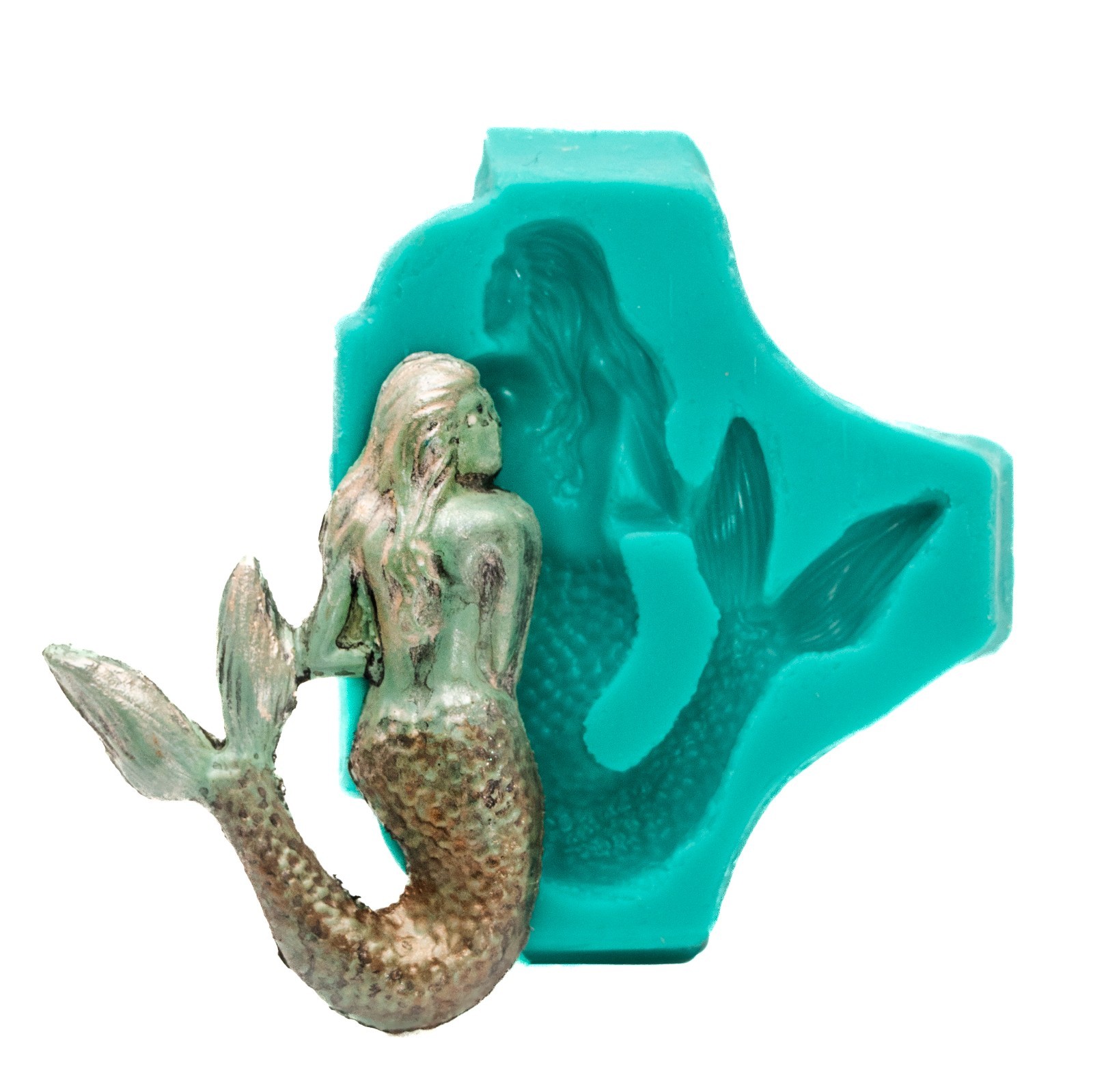 Mermaid Silicone Mold Nautical Pirate Mold Food Safe Fondant Polymer Clay (866) gallery