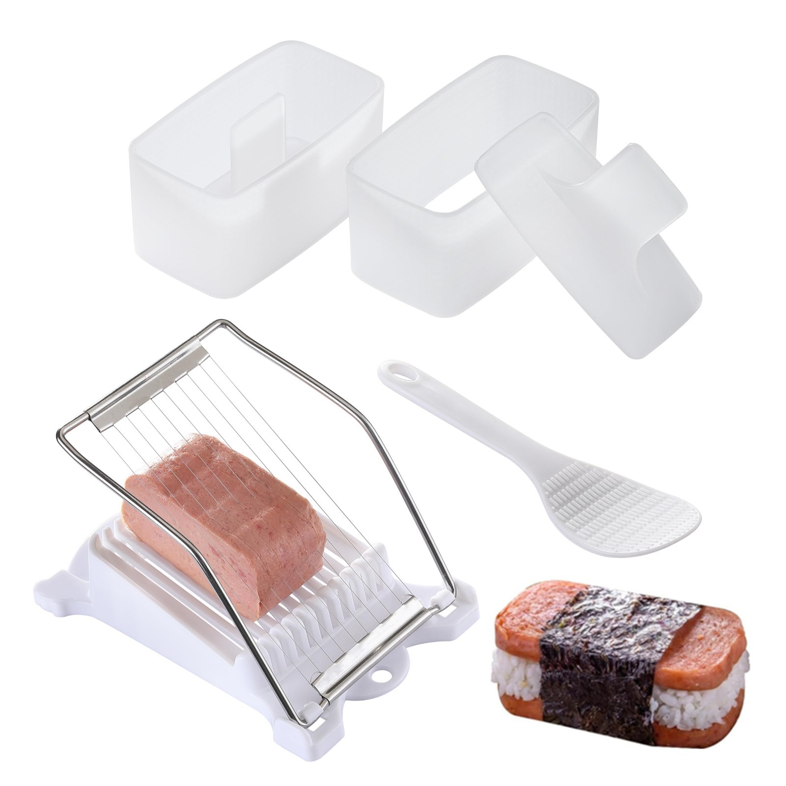 2PCS Spam Musubi Press Mold Kit, Cokuma with Normal, White gallery