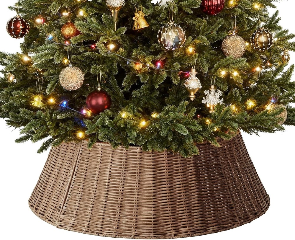 Christmas Tree PP Collar Wicker Tree Collar for 6-9ft Trees Wicker Base Cover