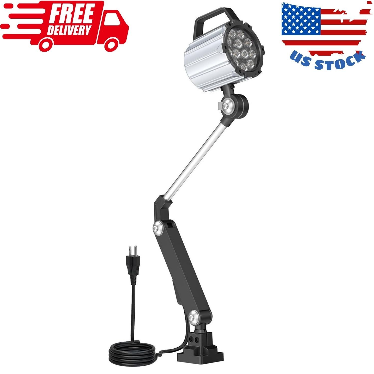 Articulating Led Work Light, 18W Machine Lights, 1800 Lumens Flexible Wood Lathe gallery