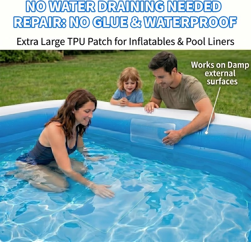 Extra Large Pool Patch Repair Kit, 4Ft X 2.8Ft TPU Heavy Duty Vinyl Pool Liner P gallery