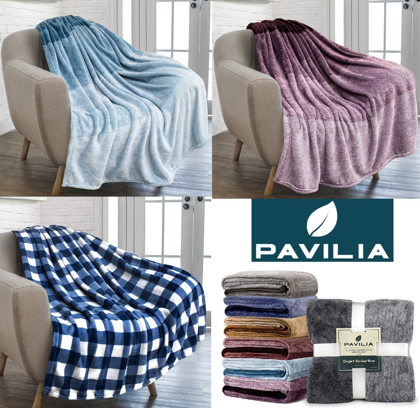 Gradient Ombre Fleece Throw Blanket Soft Plush Accent Decorative Bed Blanket gallery