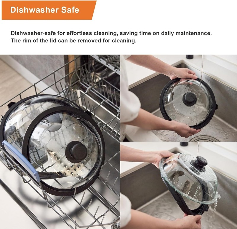Lightweight Microwave Lid – Tempered Glass Splatter Cover with Steam Vent 9.5 in gallery