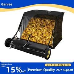 Pull Behind 42 Inch Lawn Sweeper Height Adjustable Leaf Collector Tow Behind