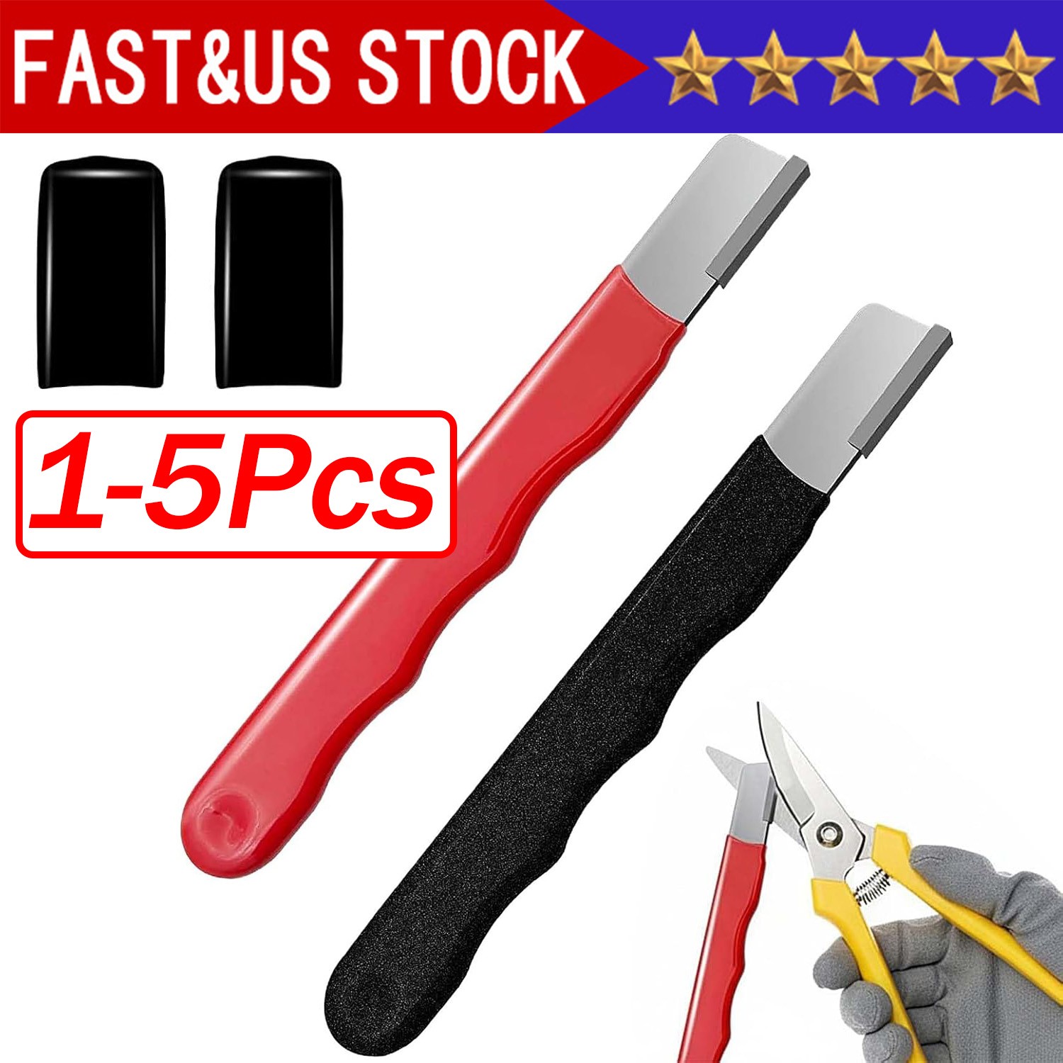 Black/red Garden Tool Sharpener QuickGardening Scissors Sharpener for Lawn Mower gallery