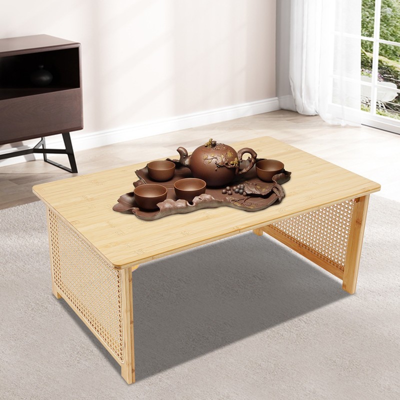 Bamboo Foldable Folding Floor Low Coffee Table for Sitting on The Floor gallery