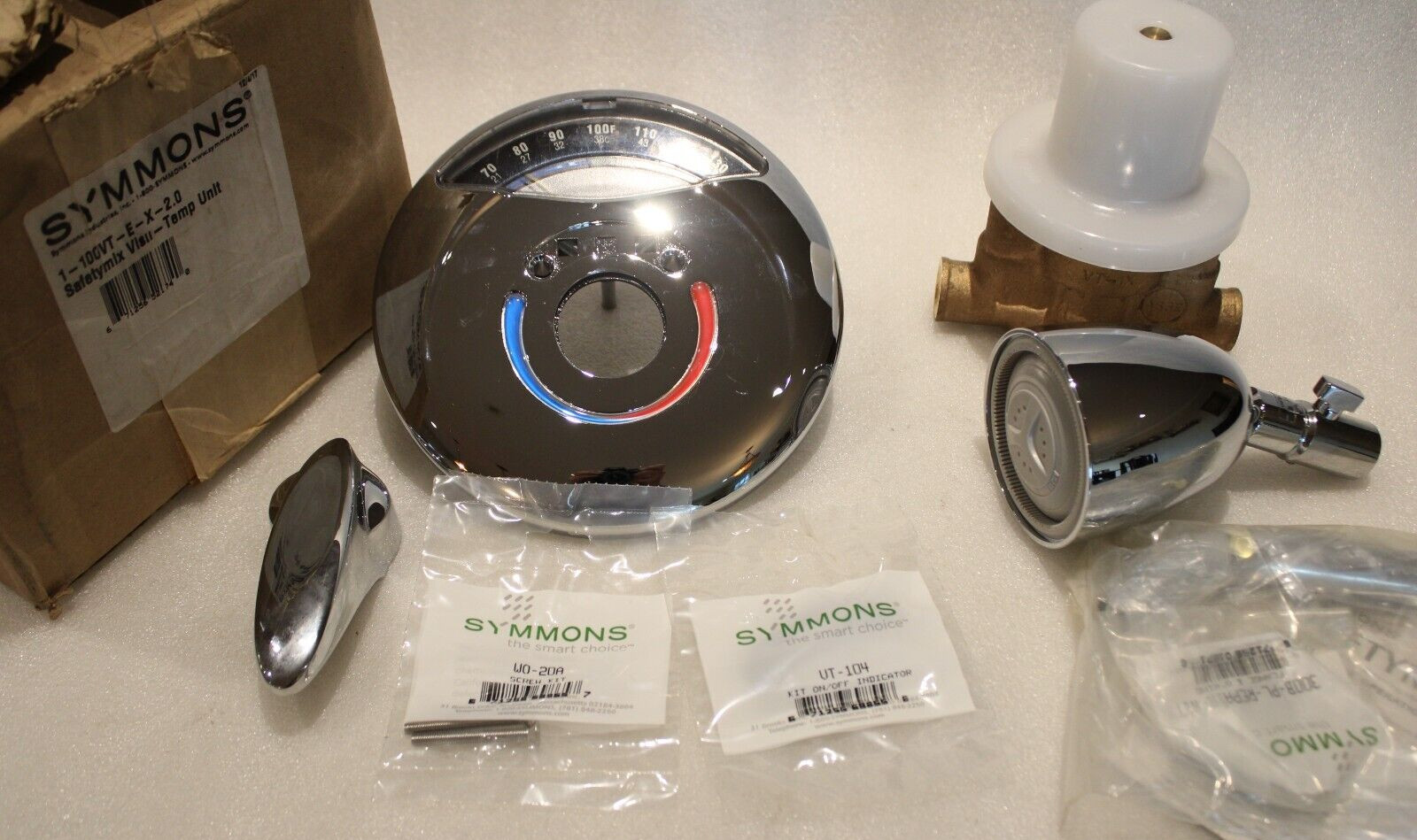 Symmons 1-100VT-E-X-2.0 - Safetymix Visu-Temp Shower Unit with Rough Valve - NEW gallery