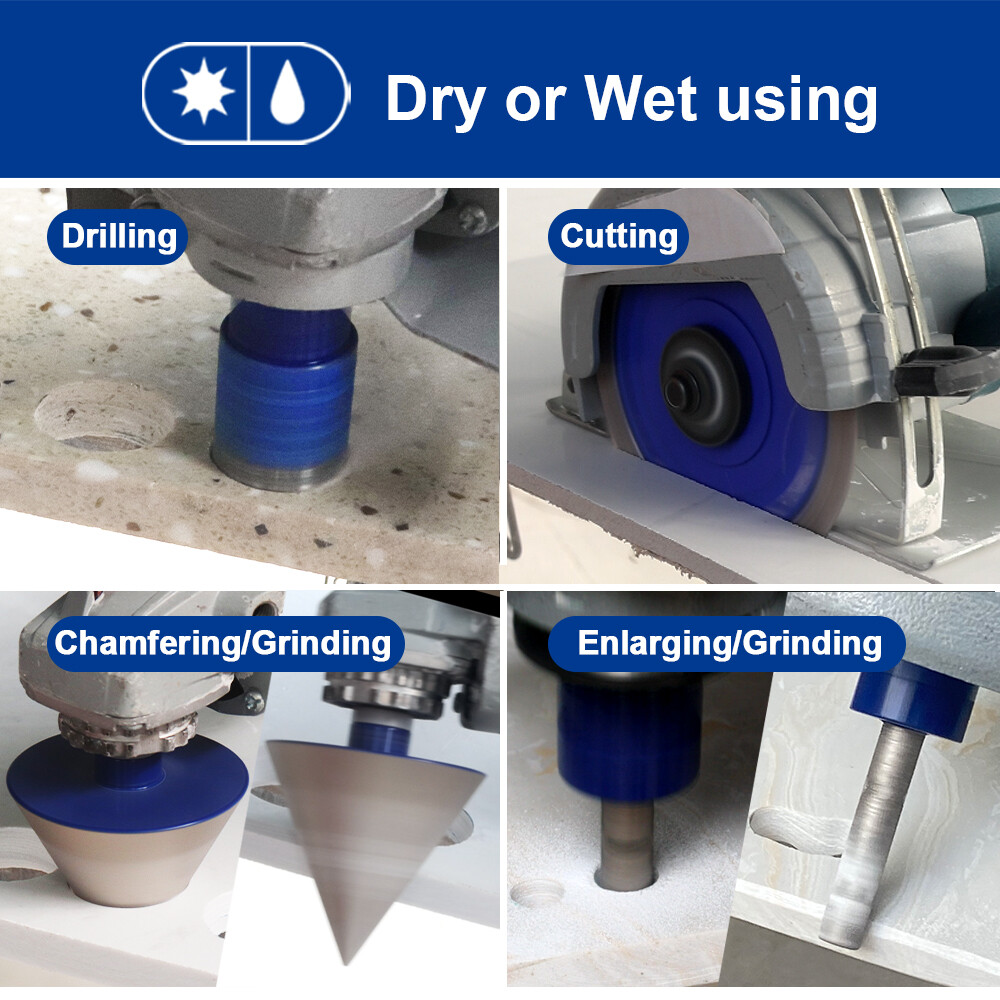 5/8 Diamond Core Bit Kit Drilling Hole Saw Cutting Disc Finger Bit Tile Marble gallery