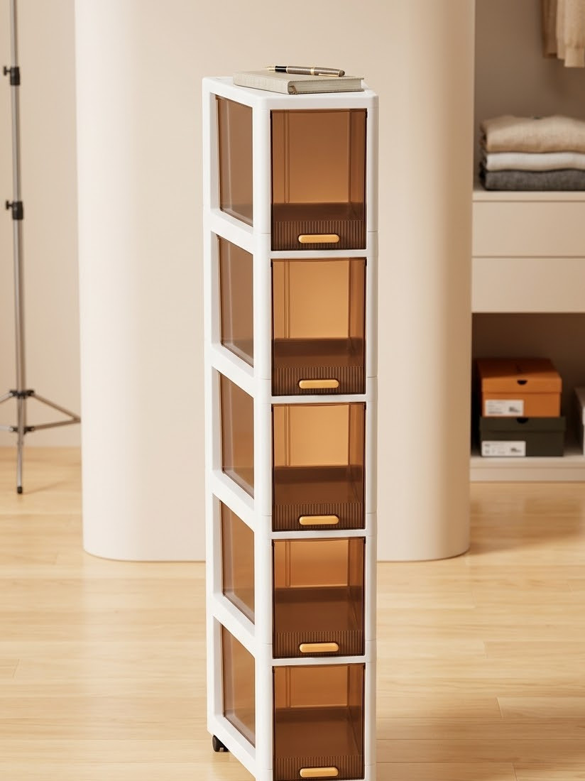Narrow 5 Drawer Storage Cabinet Slim Rolling Cart Organiser Unit Free Delivery gallery