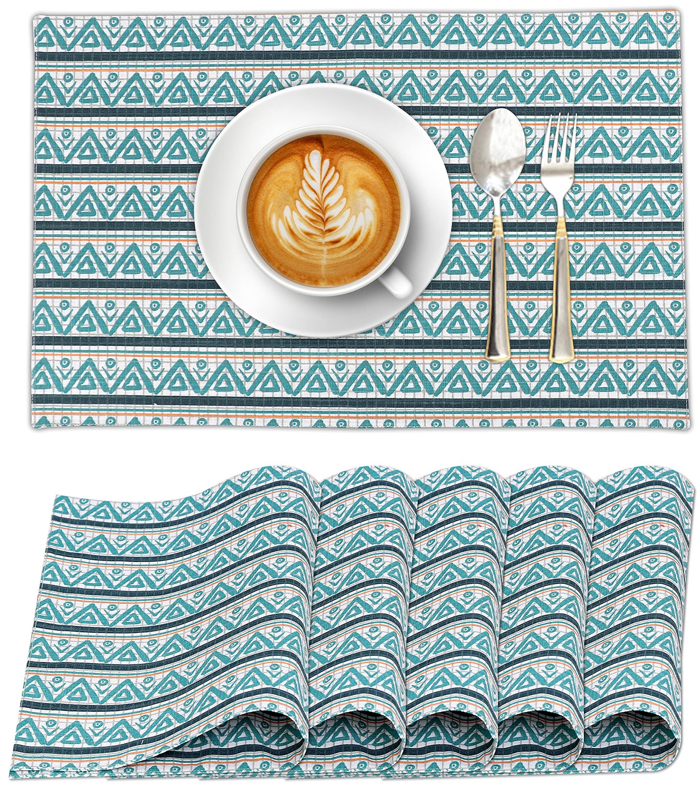 Ruvanti Placemats 100% Cotton 13x19 Inch, Dining Table Placemats Set of 6, Moder gallery