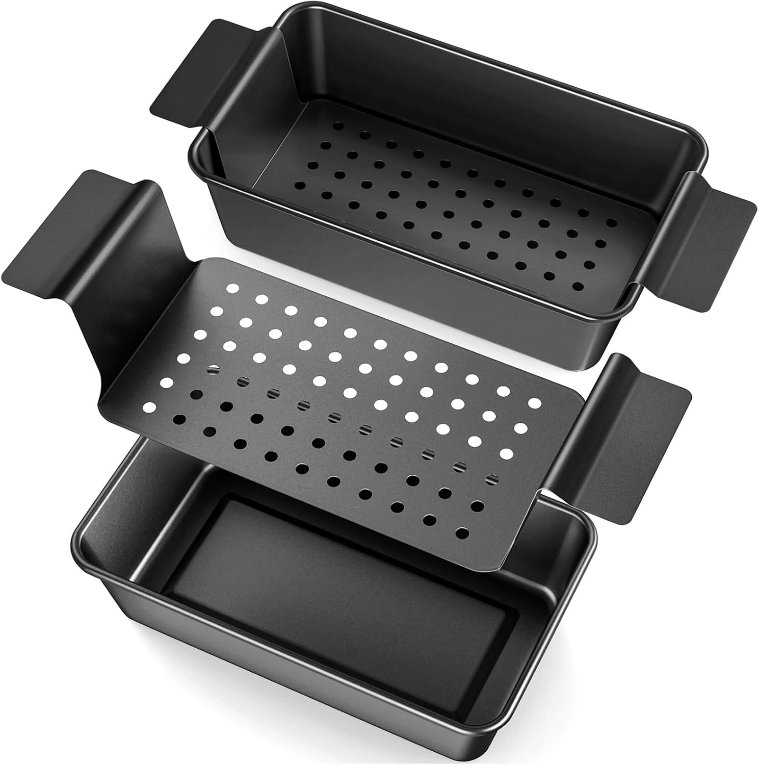 2 Pack Meatloaf Pan with Drain Tray Non Stick Meat Loaf Pan with Drip Tray 9.... gallery