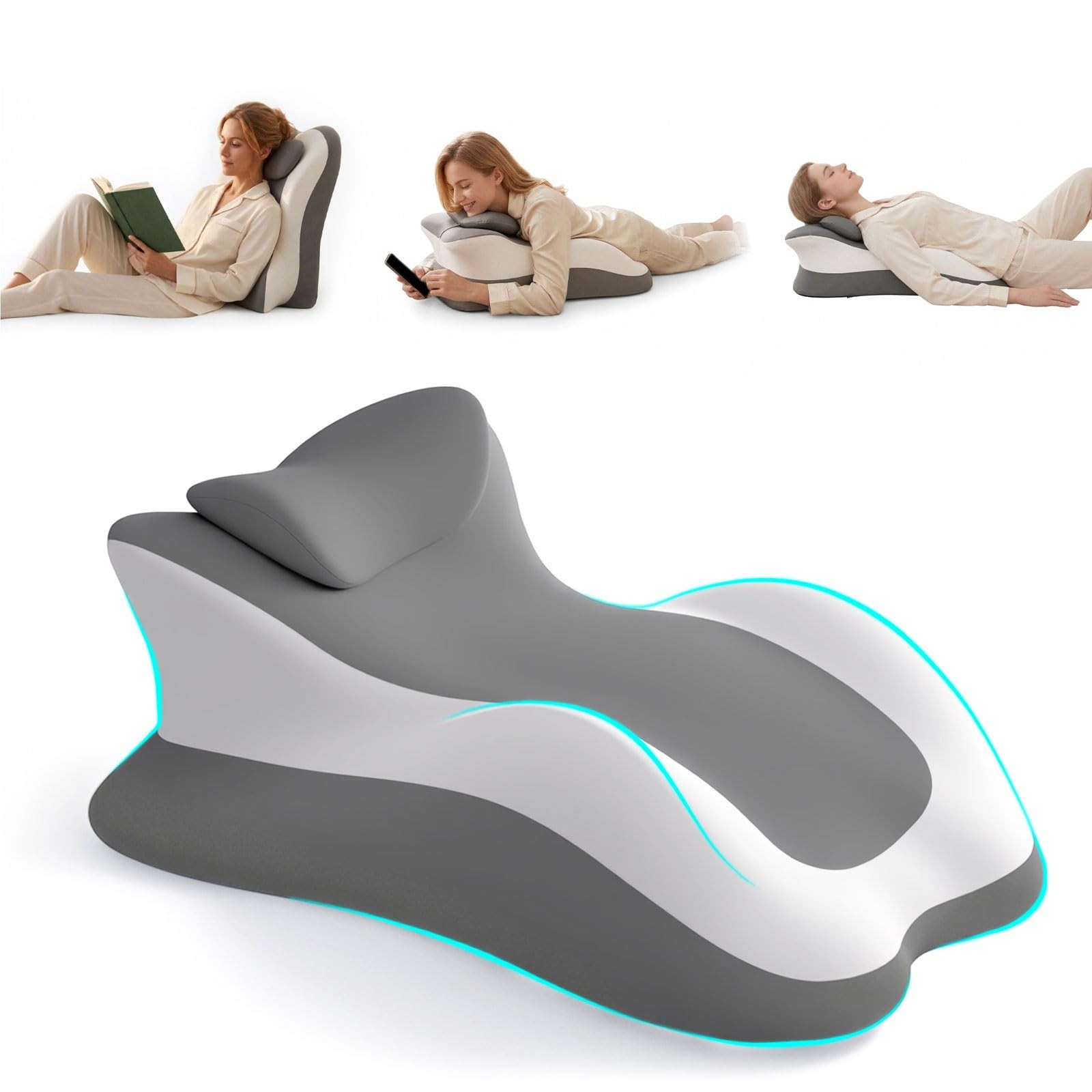 obvade Memory Foam Ergonomic Reading Pillow for Bed, MultiPosition Support Pi... gallery