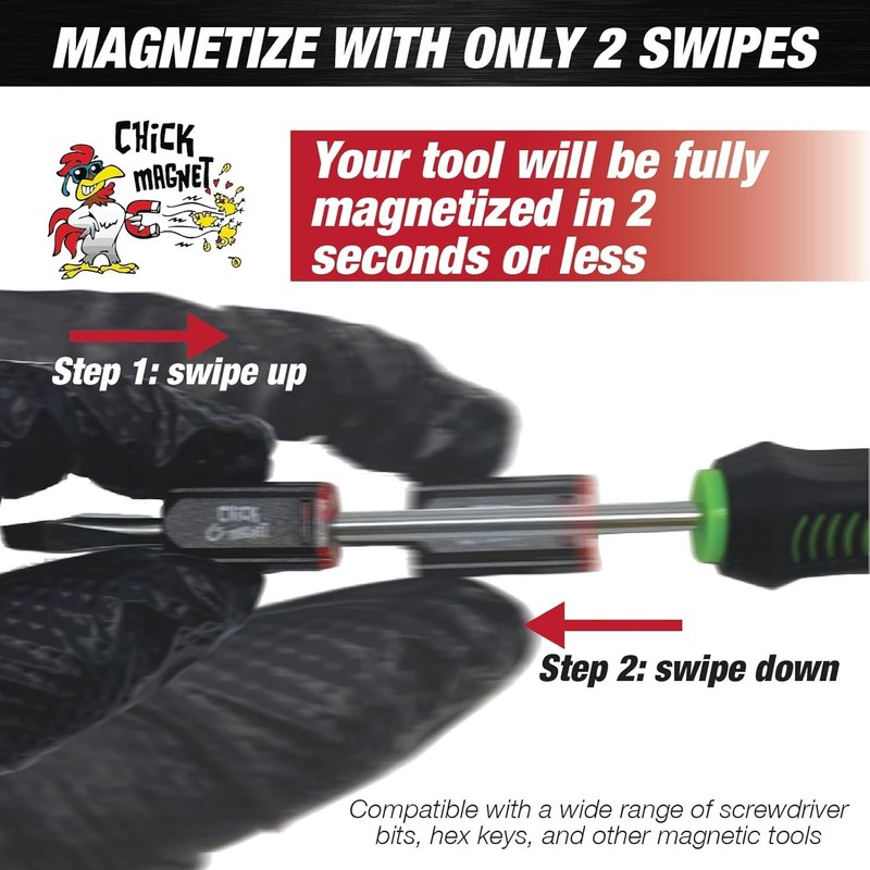 CHICK MAGNET 2-Piece Self-Adjusting Bit Magnetizer for 5/32 to 1/4 Inch gallery