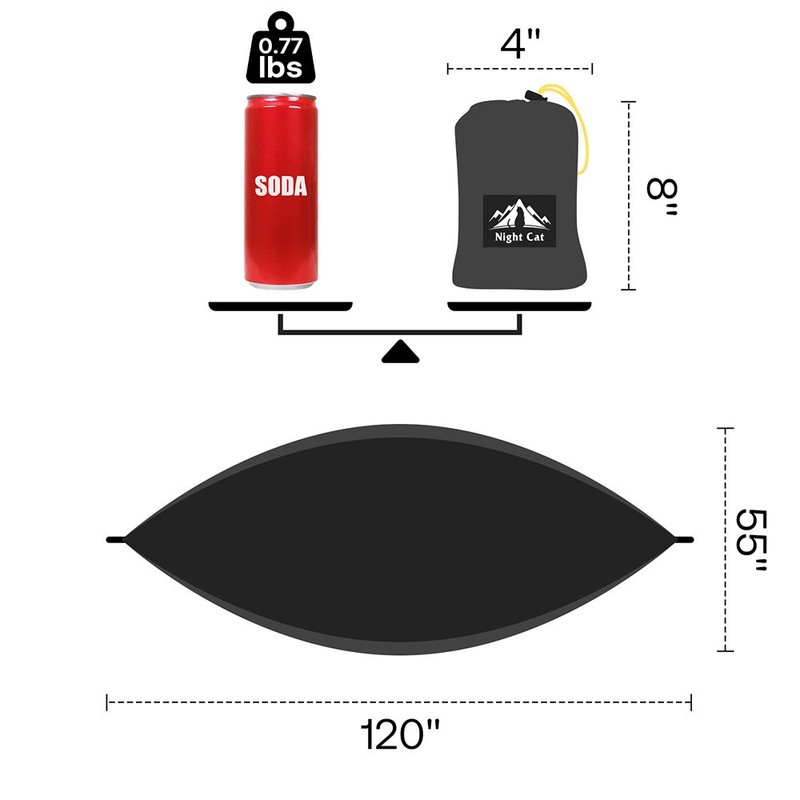 Night Cat Compact Camping Hammock Ultralight 0.66lb for Solo Hiking Backpacking gallery