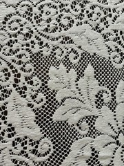 Vintage Lace Tablecloth Rectangle 64” By 52” Ivory Floral