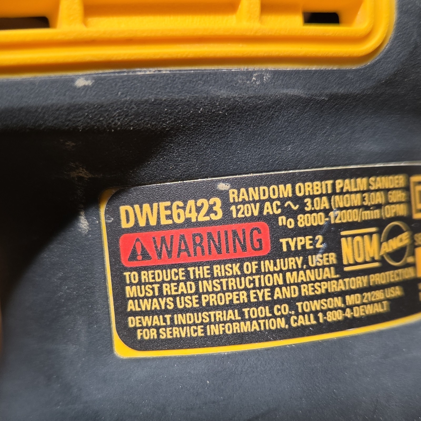DEWALT DWE6423 Random Orbit Palm Sander, 120V Corded Electric gallery