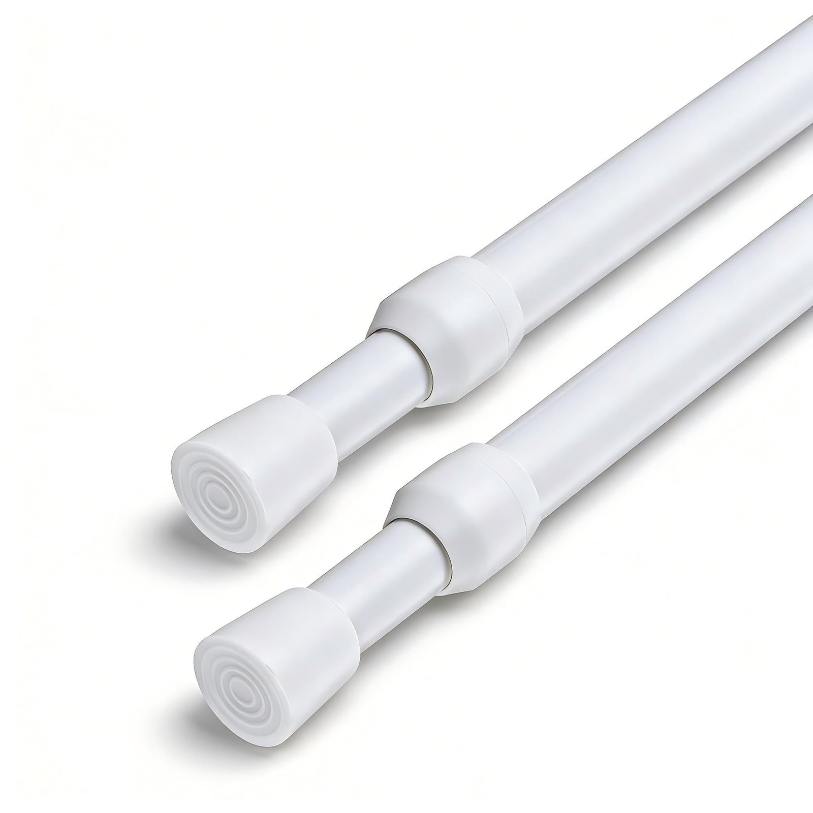2 Pack Spring Tension Curtain Rod Adjustable 28-43 inches, 2PCS（28-43"）White gallery