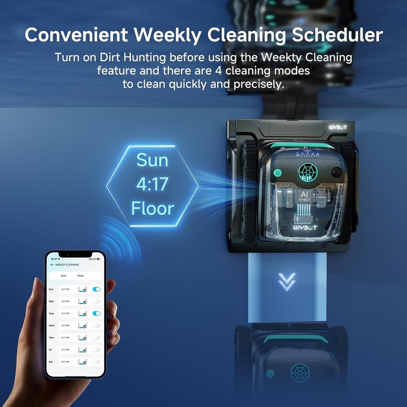WYBOT S2 Solar Vision Robotic Pool Vacuum Cleaner for Inground Pools gallery