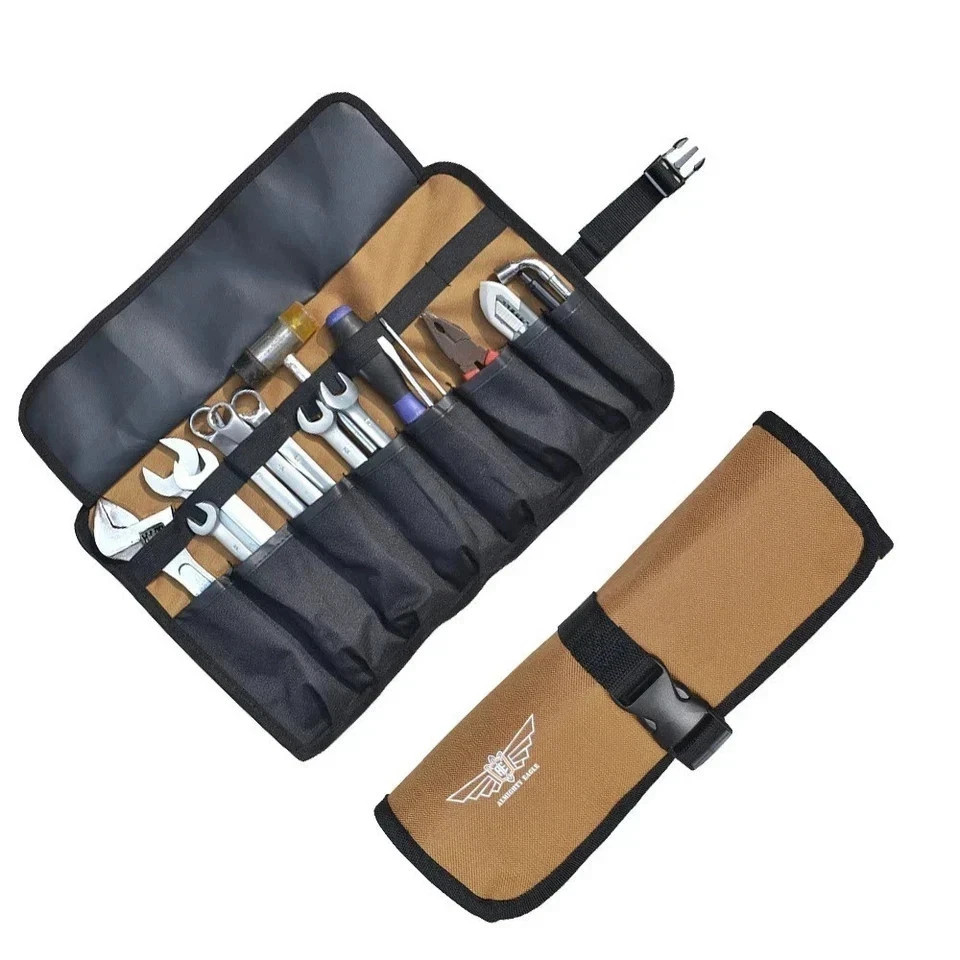1pc Roll-Up Motorcycle Tool Bag - Pocket Oxford Cloth Organizer with Buckles gallery