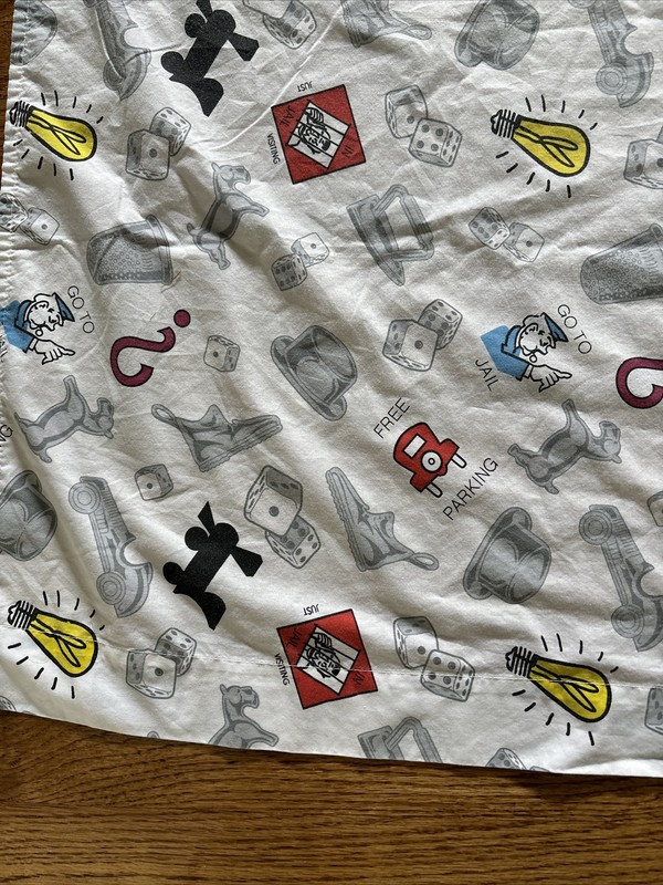 EUC Monopoly Game Twin Size Flat Sheet Tablecloth Fabric Sewing Polyester/Cotton gallery
