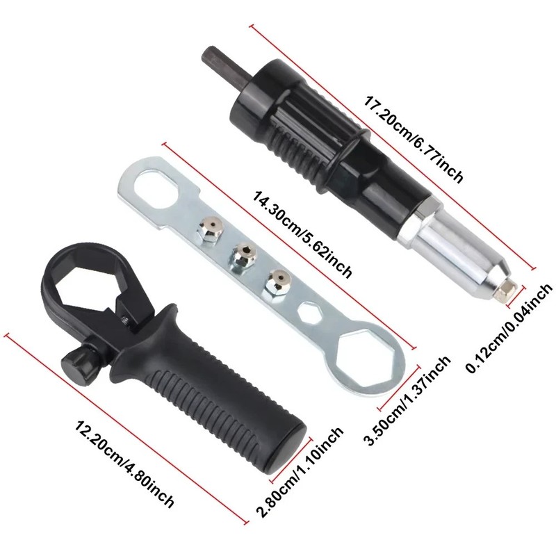 Professional Electric Rivet Nut Gun Adaptor Insert Cordless Power Drill Tool US gallery