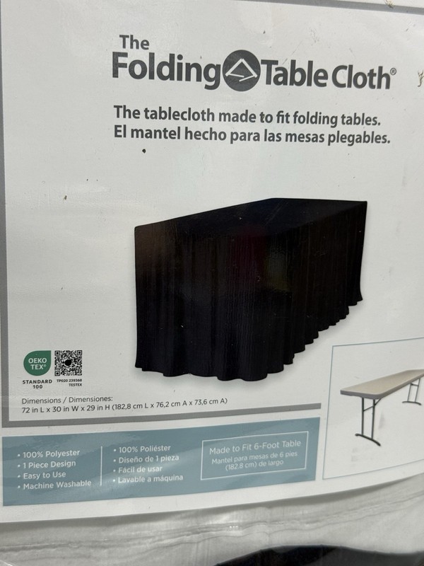 Rectangular Table Cloth, 2-pack 72” L x 30” W x 29” H Black gallery