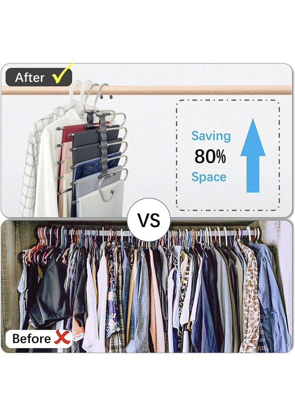 Magic Pants Hangers Space Saving 2 Pack For Closet Multiple Layers Multifunction gallery