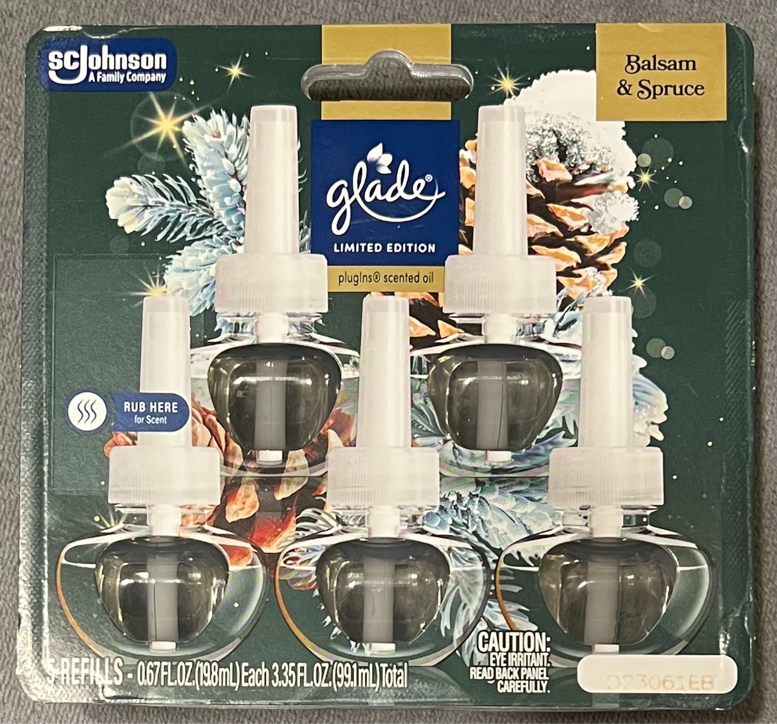 5 Count Glade Plugins Scented Oil Refills - Balsam & Spruce Christmas Pine Oil gallery