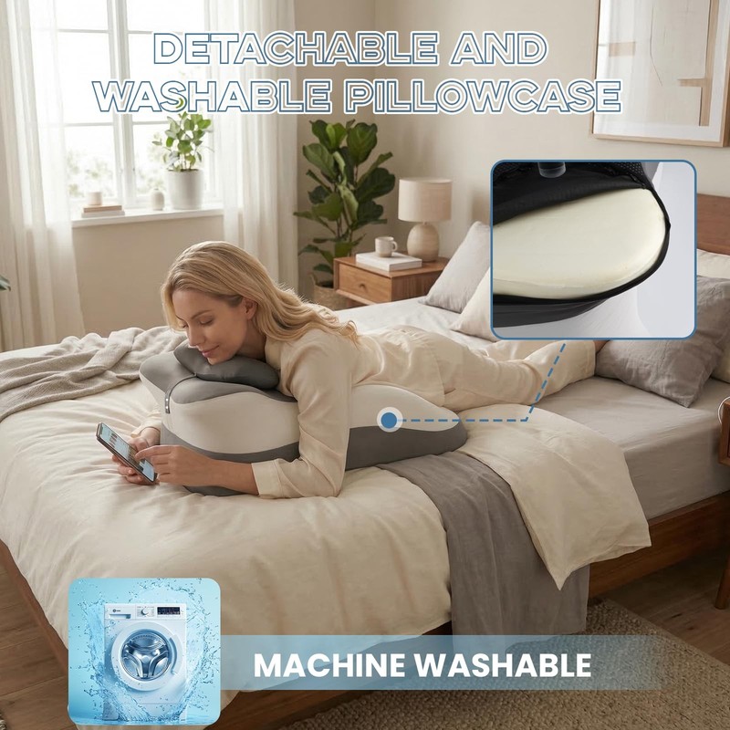 obvade Memory Foam Ergonomic Reading Pillow for Bed, MultiPosition Support Pi... gallery