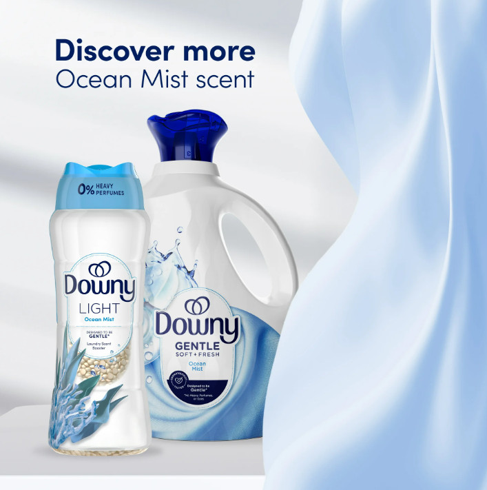 Downy Light In-Wash Scent Booster Laundry Beads, Ocean Mist, 24 oz gallery
