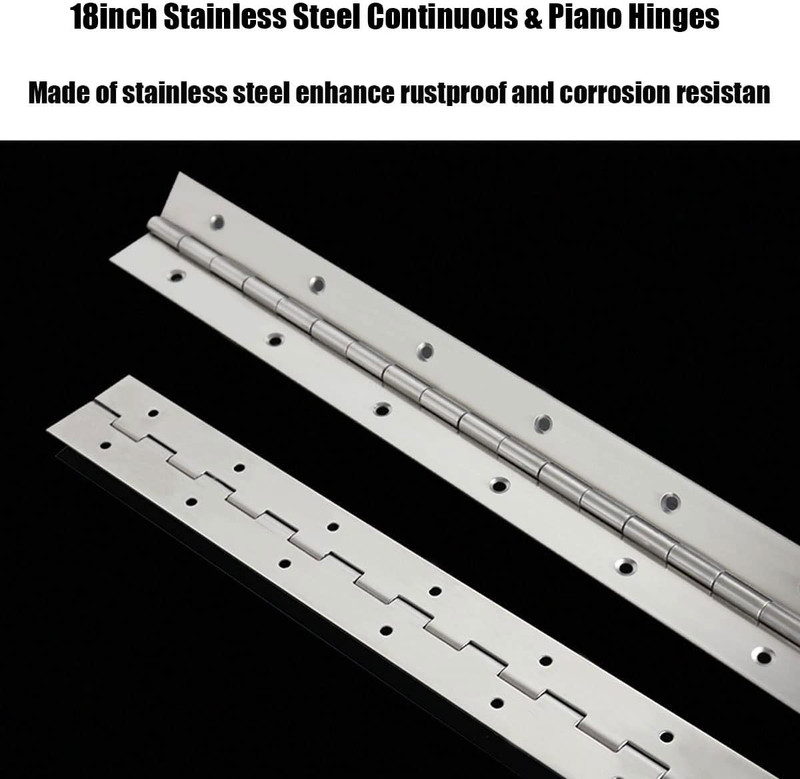 4PCS 18Inch Continuous & Piano Hinges, Heavy Duty Stainless Steel Piano Hinge, gallery