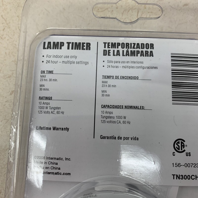 NEW Intermatic Lamp Timer - 10 Amps CFL TN300CH Sealed Manual On/Off Switch gallery