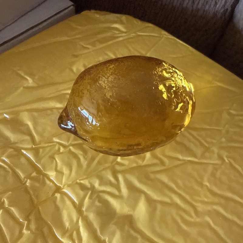 Check Out This Lemon Fruit Yellow Crystal Glass Figurine gallery