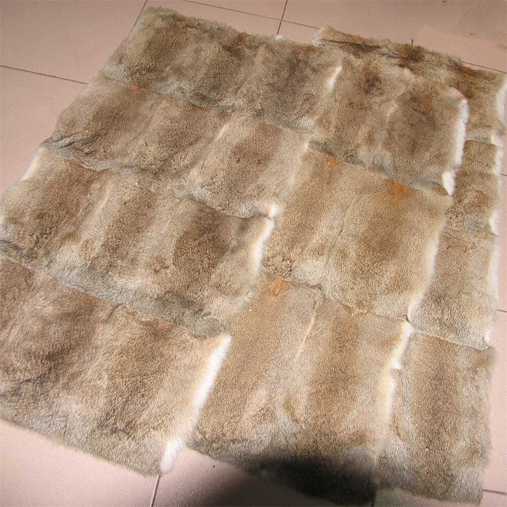 100% Real Rabbit Fur Blanket & Real Fur Carpet Rug Throw Leather Natural 4 Color gallery
