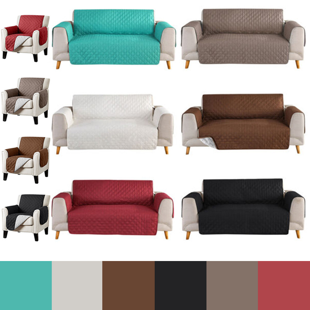 Quilted Sofa Couch Cover Waterproof Pet Kid Pad Mat Protector Slipcover Non-slip gallery