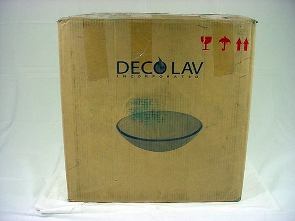 Decolav 1090-BL 17" Blue Pinwheel Non-Tempered Glass Vanity Vessel Sink Bowl gallery