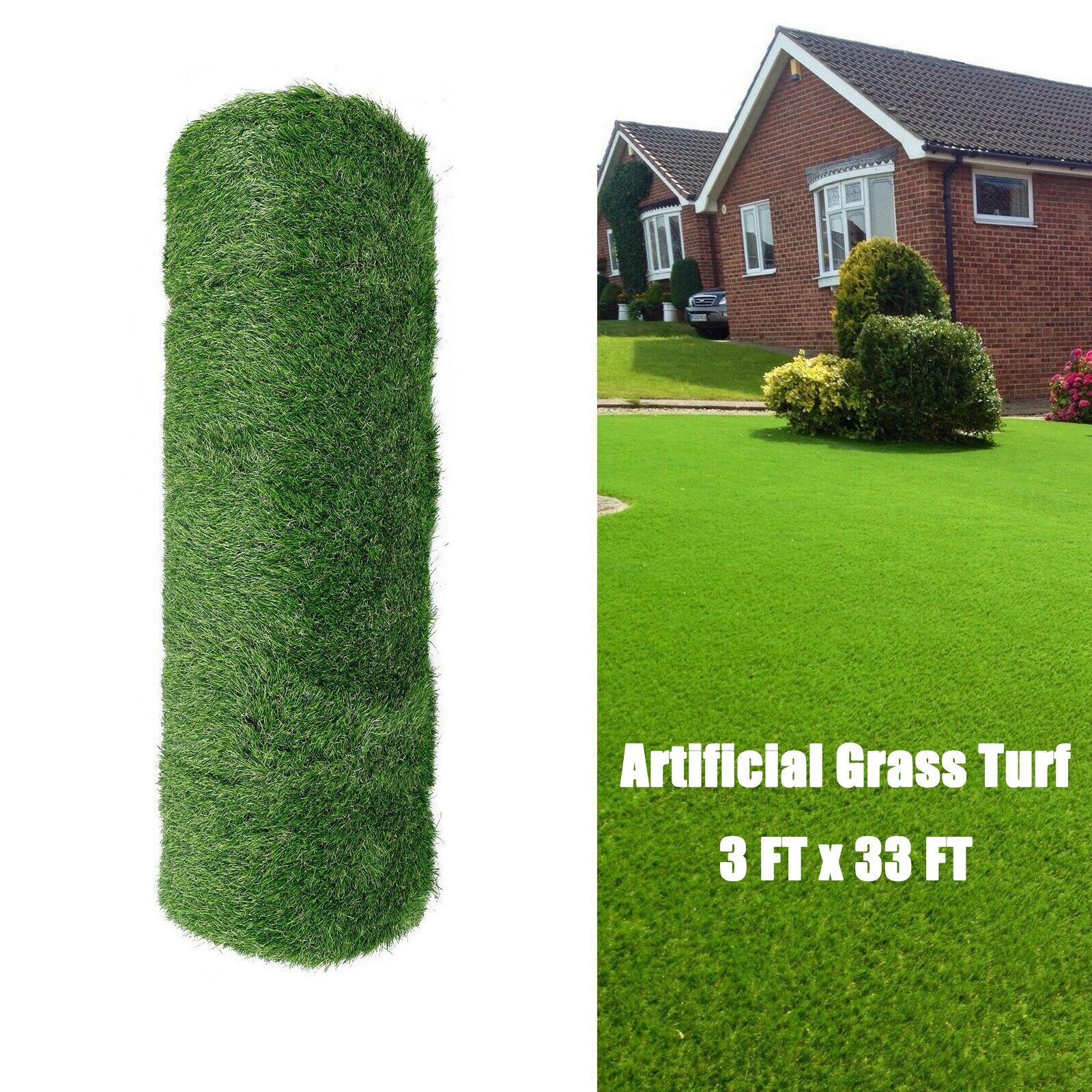 3 x 33ft Artificial Grass Mat Synthetic Landscape Fake Turf Lawn Yard Garden gallery
