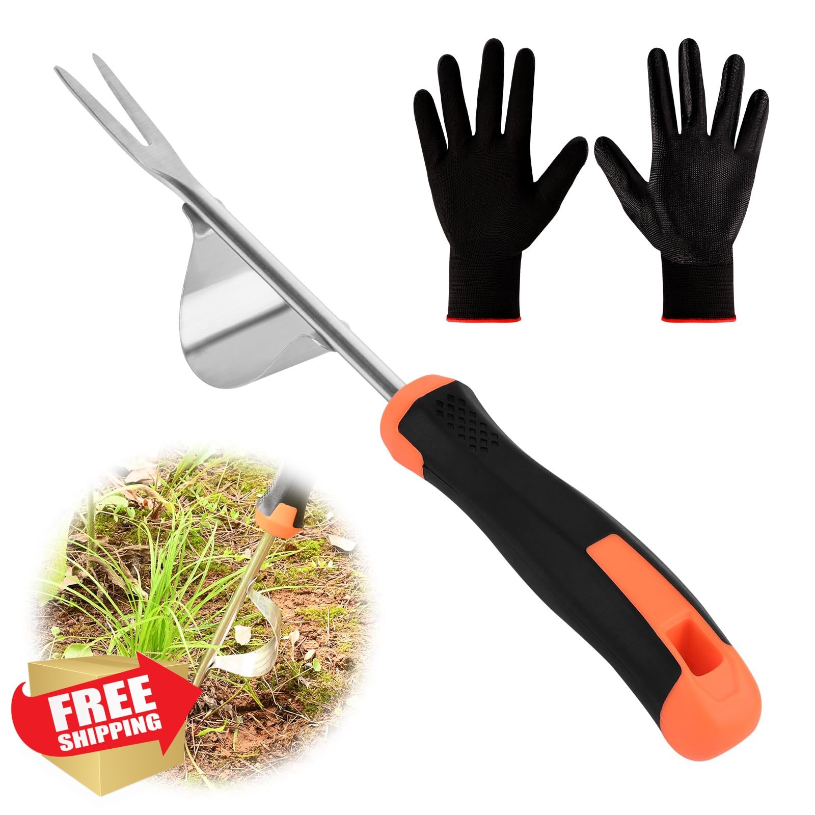 Hand Weeder Tool V-Shaped Stainless Dandelion Root Puller gallery