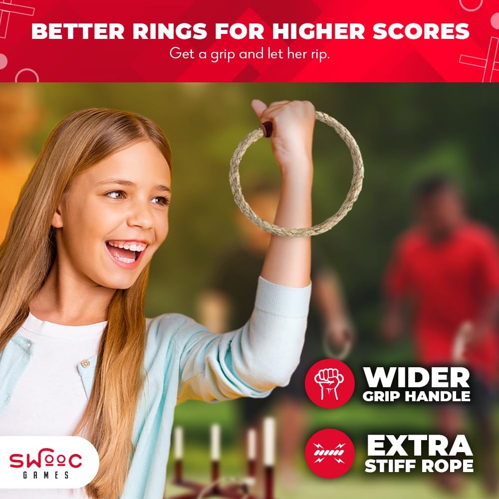 Swooc Games - Premium Rustic Ring Toss Game (All Weather) - Standard, Brown gallery