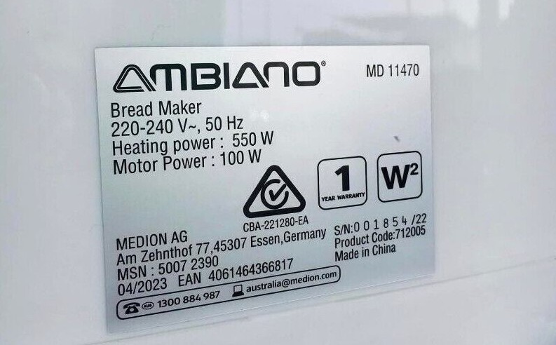 Kneading Paddle for Ambiano Bread Maker Model Product Code 712005 only (S) gallery