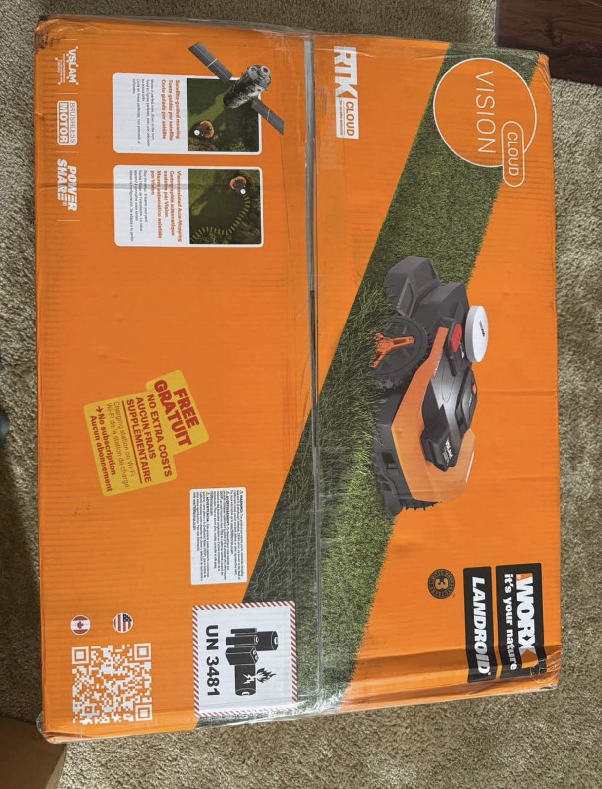 WORX Landroid Vision Robotic Lawn Mower, Battery Powered, Orange/Black gallery