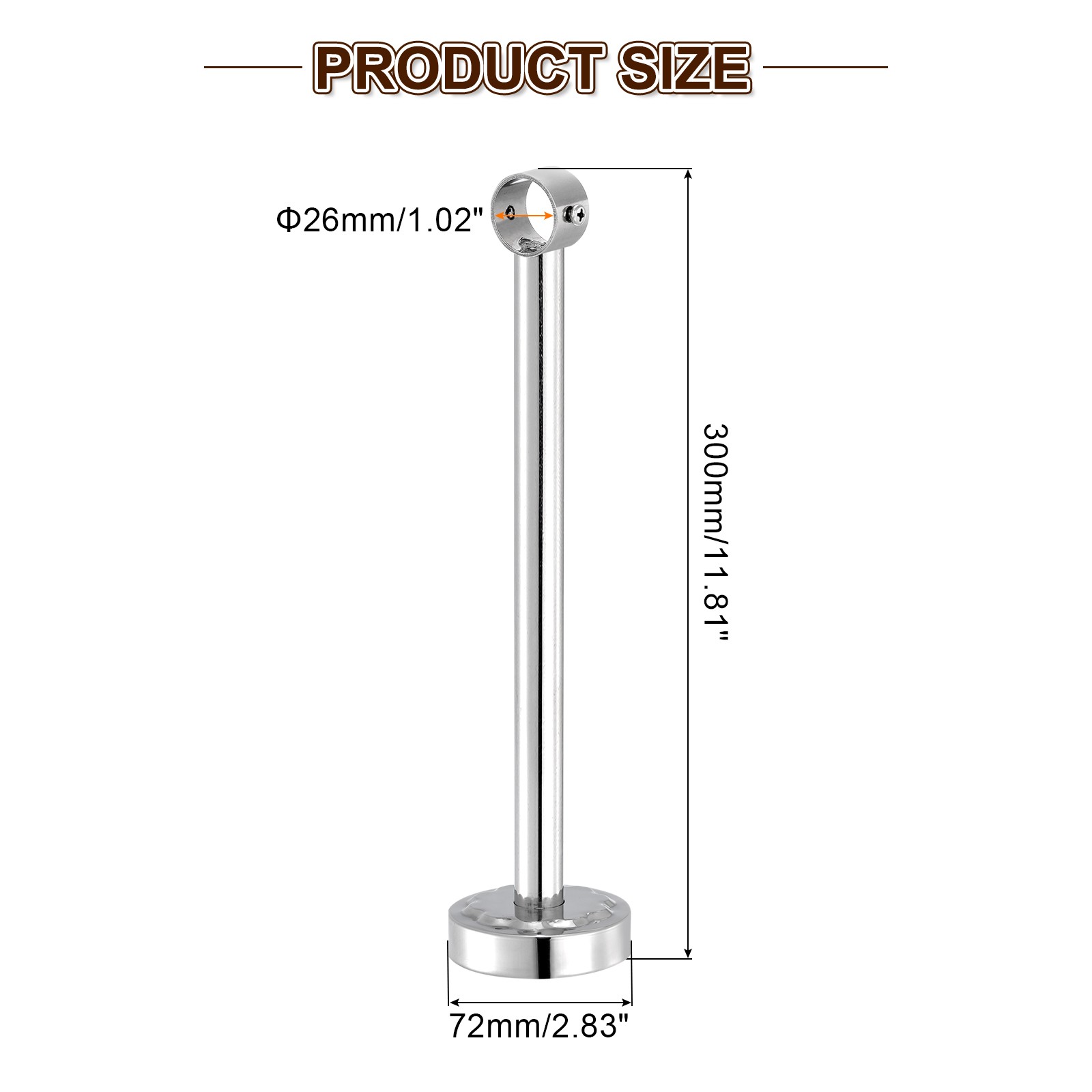 4 Set 11.81inch Ceiling Mount Bracket Fit 1.02inch Pipe, Curtain Rod Holder gallery