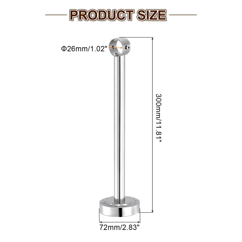4 Set 11.81inch Ceiling Mount Bracket Fit 1.02inch Pipe, Curtain Rod Holder gallery