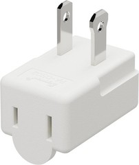 Polarized 2-Prong L Type Adapter, Vertical Right Angled Down Angle AC Adapter wi