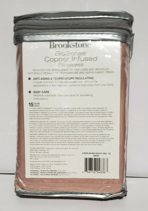 Standard Pillowcase, Brookstone BioSense Copper Infused Pillow Case 2 Pack gallery