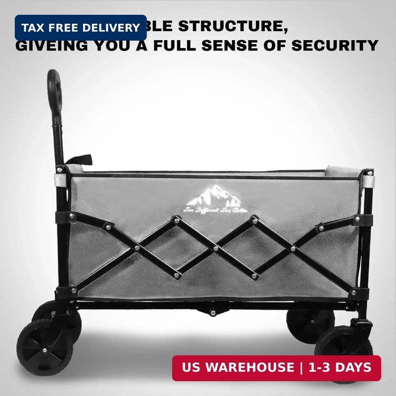 Collapsible Wagon 352LBS Capacity, Foldable Large Wagons Carts, Heavy Duty Outdo gallery