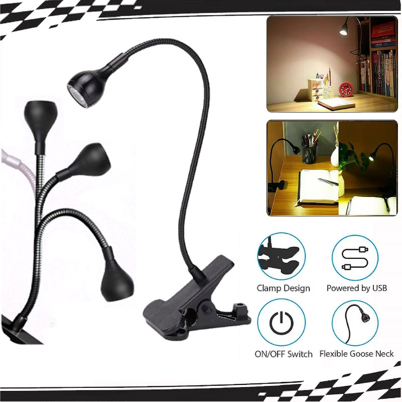LED Lamp Laptop Computer Clip On Bed Desk Table USB Reading Light Flexible gallery