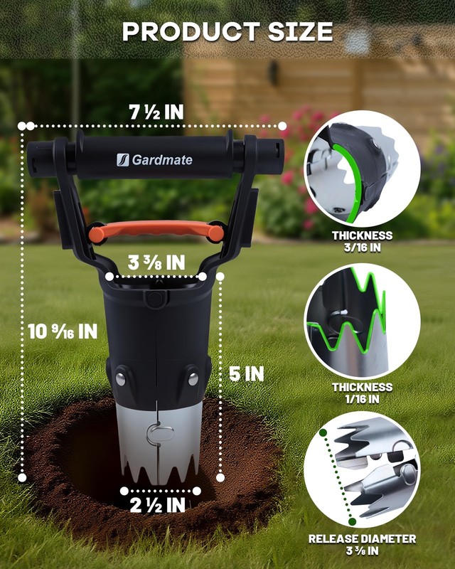 Bulb Planter Tool - One-Touch Automatic Bulb Planter for Bulbs, Seeds & Seedl... gallery