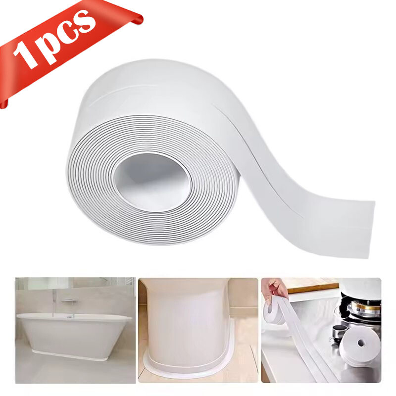 3PCS Caulk Tape Waterproof Self Adhesive for Bathroom Caulking Tape Shower Caulk gallery